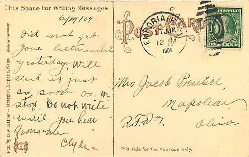 KS, Emporia, Kansas, Post Office Entrance View, Hainer No K 10002 United States Kansas