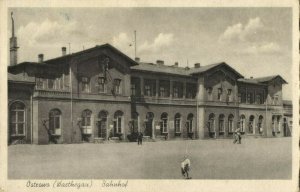 poland germany, OSTROWO, Warthegau, Bahnhof, Railway Station (1940s) Postcard