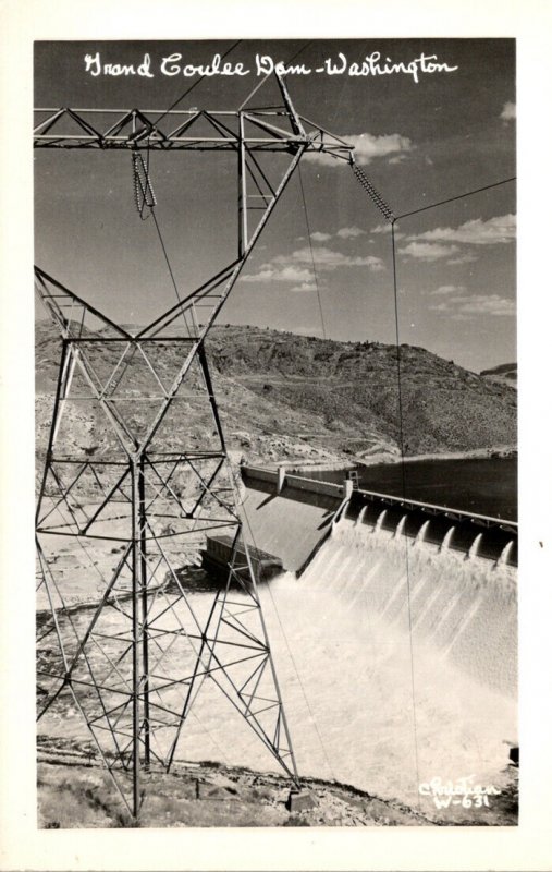 Washington Grand Coulee Dam Real Photo