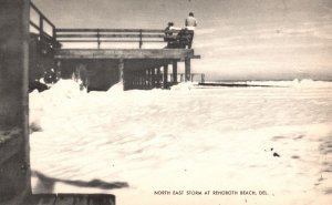 Vintage Postcard Northeast Storm At Rehoboth Beach Delaware DE Mayrose Pub.