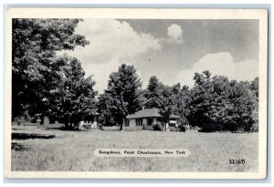 c1940 Bungalows Field Exterior Trees Point Chautauqua New York Vintage Postcard