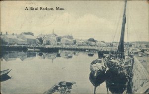 Rockport MA Harbor Boats Shorefront Homes Mailed to Japan 1913 Postcard