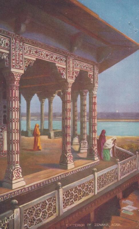 Exterior Of Zenena Jumna Agra Old India Postcard