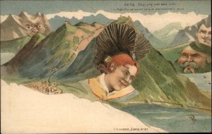 Metamorphic Mountain Face Fantasy Zurich #107 KILLINGER c1900 Postcard