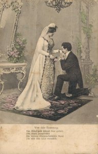 Romantic Couple In Love Getting Married Vintage Postcard 08.35