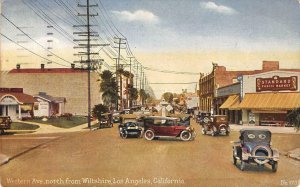 Western Avenue from Wilshire LOS ANGELES Street Scene c1910s Vintage Postcard