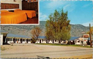 Osoyoos BC Avalon Motel & Trailer Park 1971 7c Confederation Stamp Postcard E77