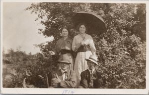 Alix Alberta Four People Men Women Girls Frisch c1914 Real Photo Postcard E88