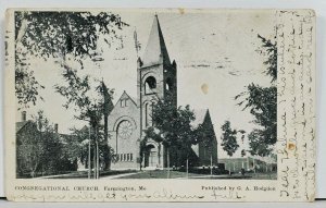 Farmington Maine Congregational Church 1906 Postcard D12