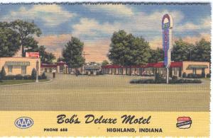 IN   HIGHLAND   BOBs DELUXE MOTEL  linen postcard