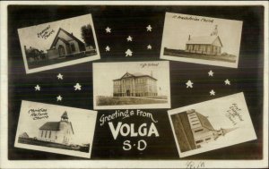 Volga SD School & Churches Multi-View c1910 Real Photo Postcard