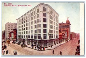 1908 Caswell Block Exterior Building Street Road Milwaukee Wisconsin WI Postcard
