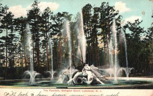 Vintage Postcard 1908 The Fountain Georgian Court Lakewood New Jersey AP Conklin