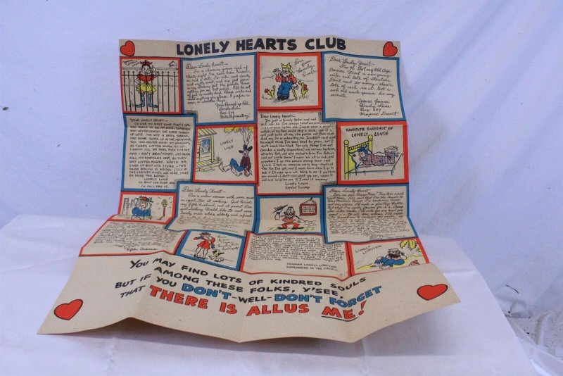 Vintage 1948 Un-used Craft Paper Folded Hallmark Valentine Card Open 23 x 18