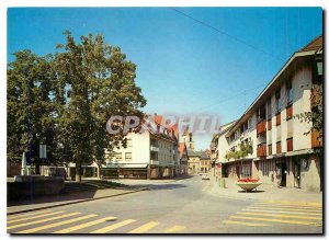 Postcard Modern Schmiedgasse mit Dorfkirche Riehen