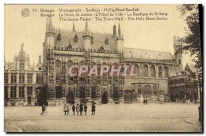 Old Postcard Bruges The courthouse L & # City 39hotel the Basilica of St Blood