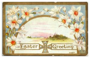 Easter Greeting, A. Hall Embossed Postcard *4V