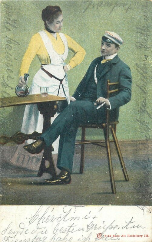 Germany Studentika Heidelberg fencing school student couples unit of 2 postcards