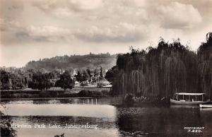 Johannesburg South Africa Eckstein Park Lake Real Photo Antique PC (J25413)