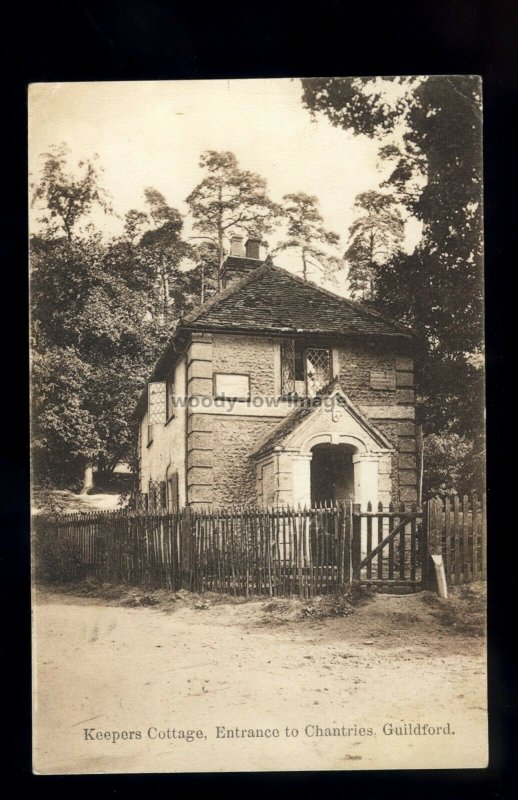 TQ3704 - Keepers Cottage, at Chantries in Guildford, c1908 - printed postcard 