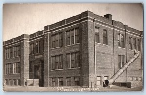 Sargent Nebraska NE Postcard RPPC Photo School Building c1910's Unposted Antique