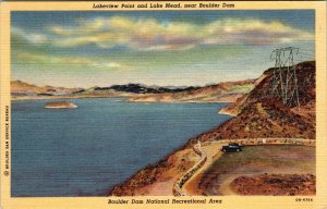 Lakeview Point and Lake Mead near Boulder Dam NV Postcard PC120