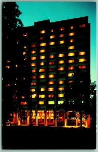 Campus Inn Hotel  Night View Ann Arbor Michigan MI UNP Chrome Postcard I14