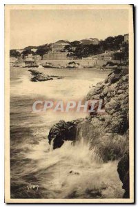 Old Postcard Marseille Bouches du Rhone Wave Effect on the Corniche