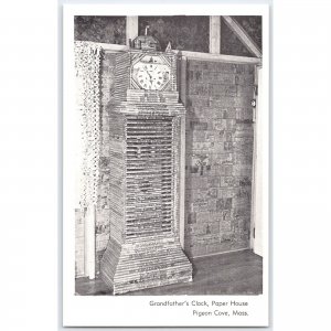 Postcard Grandfather's Clock Paper House Pigeon Cove Mass