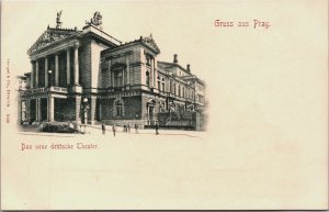 Czech Republic Prague Prag Das Neue Deutsche Theater Vintage Postcard C095