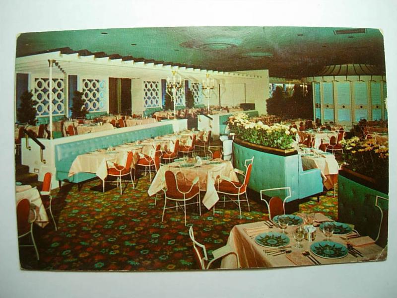 1962 King's Garden Restaurant At Hilton Pittsburgh PA Postcard y7536