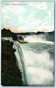 c1900s Niagara Falls NY Prospect Point PC Birds Eye Litho Photo Flag Cancel A273