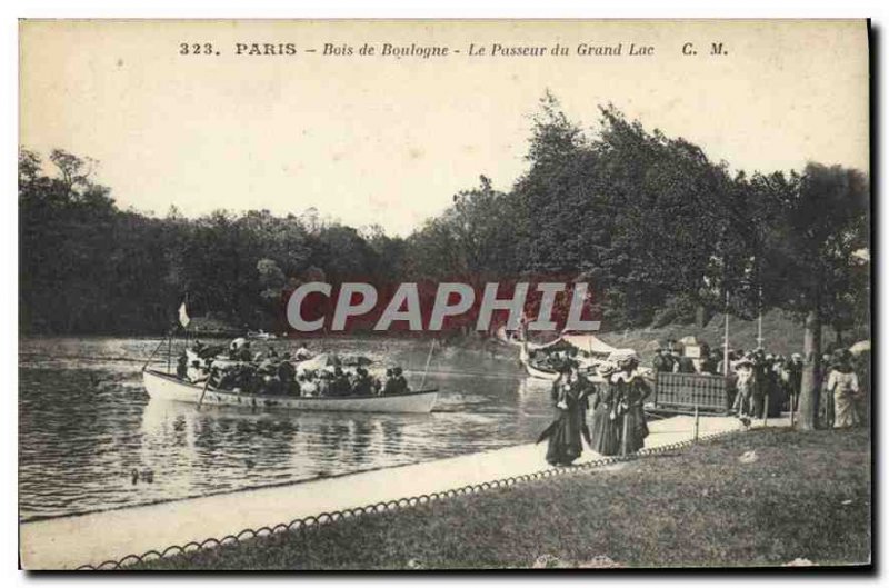 Postcard Old Paris Bois de Boulogne The Giver Grand Lake