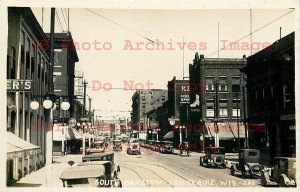 WI, Eau Claire, Wisconsin, RPPC, South Barstow Street, Business Section, Photo