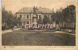 Old Postcard Epinal Place de la Bourse and Fontaine Joan of Arc