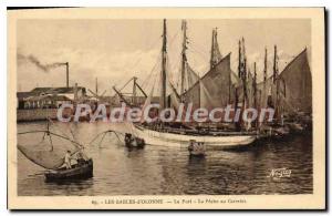 Old Postcard Les Sables D'Olonne The Port Fishing At Plaice
