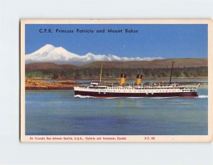 Postcard C.P.R. Princess Patricia and Mount Baker On Triangle Run