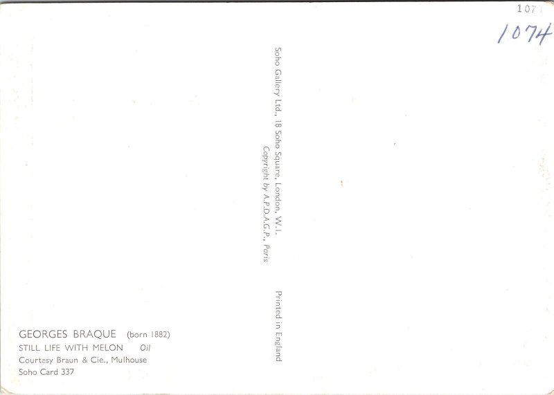 Still Life with Melon Georges Braque Postcard