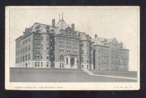 DES MOINES IOWA MERCY HOSPITAL VINTAGE POSTCARD 1906