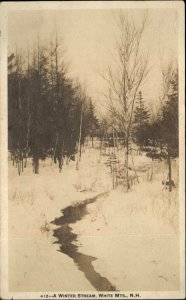 Shorey 412 Winter Stream White Mountains c1920 Real Photo Postcard