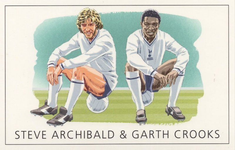 Steve Archibald Garth Crooks Spurs Tottenham FC Painting Postcard