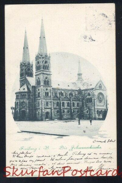 FREIBURG I.B. DIE JOHANNESKIRCHE 1900 ANTIQUE VINTAGE POSTCARD GERMANY