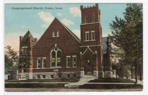 Congregational Church Cresco Iowa 1910c postcard