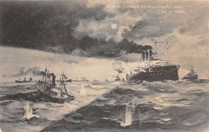 Dogger Bank England Russian Battleship Firing on Hull Fishing Fleet PC AA110999