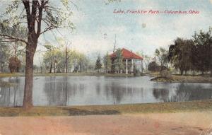 Columbus Ohio~Franklin Park Lake~Pavilion on Lake's Edge~c1910 Postcard