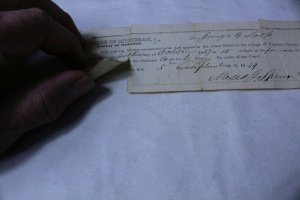 Vintage 1849 Court Summons Receipt Pontiac, MI with Embossed Print