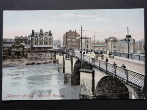 Monmouthshire: Newport Bridge BANGOR WHARF & SHAFTESBURY CAFE c1908 by M.J.R.B