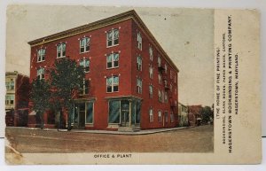 Maryland Hagerstown Bookbinding & Printing Co Office & Plant Postcard E1