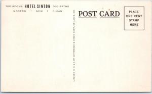 CINCINNATI, OH Ohio     HOTEL  SINTON    c1950s    Postcard 