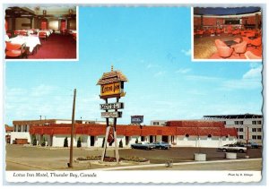 1980 Lotus Inn Motel Thunder Bay Ontario Canada Vintage Multiview Postcard